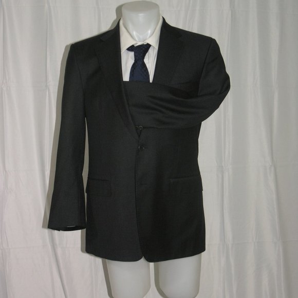 Leonard Logsdail Custom Made Solid Gray Two Button Suit Jacket 40R - Picture 4 of 10